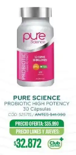 Cruz Verde Pure science probiotic high potency oferta