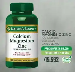 Cruz Verde Nature's bounty calcium magnesium zinc with vitamin d3 oferta