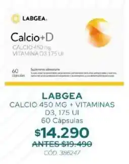 Cruz Verde Labgea calcio + vitaminas d3, 175 ui oferta