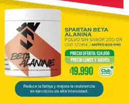 Cruz Verde Spartan beta alanina polvo sin sabor oferta