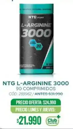 Cruz Verde Ntg l-arginine 3000 oferta
