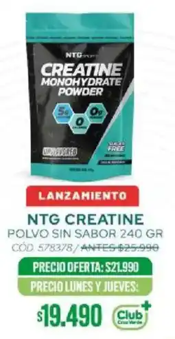 Cruz Verde Ntg creatine polvo sin sabor oferta