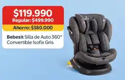 Lider Bebesit silla de auto 360° convertible isofix gris oferta