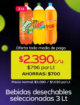 Tottus Bebidas desechables seleccionadas oferta