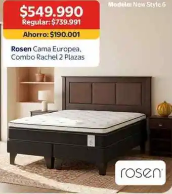 Rosen cama europea, combo rachel