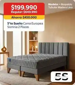Lider 5°to sueño cama europea somnia oferta