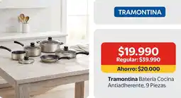 Lider Tramontina batería cocina antiadherente oferta