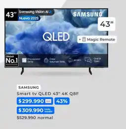 Paris Samsung smart tv 43" qled 43 4k q8f oferta