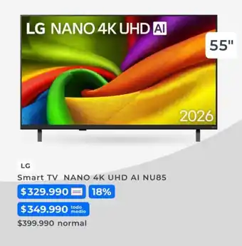 Lg smart tv 55" nano 4k uhd ai nu85
