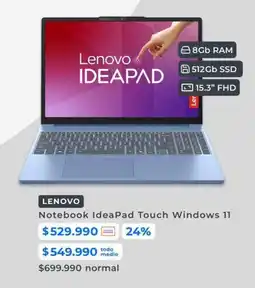 Paris Lenovo notebook ideapad touch windows 11 oferta