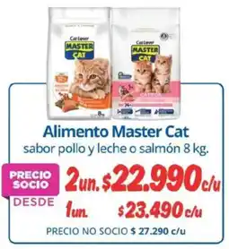 Alvi Master cat alimento sabor pollo y leche o salmón oferta