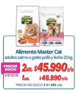 Alvi Master cat alimento adultos salmo o gatito pollo y leche oferta