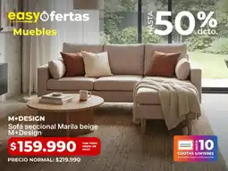 Easy Sofa seccional marilla beige m+design oferta