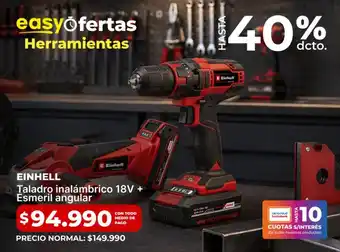 Einhell - taladro inalámbrico 18v + esmeril angular