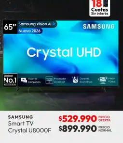 Abc Samsung - smart tv crystal u8000f oferta
