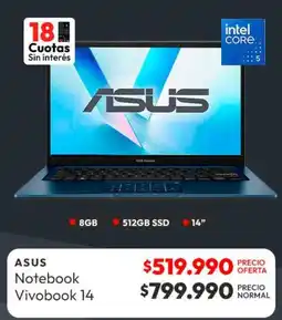 Abc Asus - notebook vivobook 14 oferta