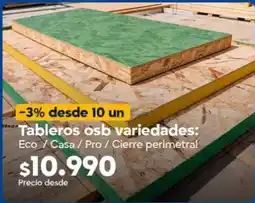 Construmart Tableros osb oferta
