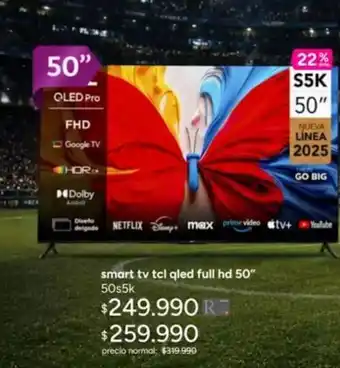 Tcl - smart tv qled full hd 50
