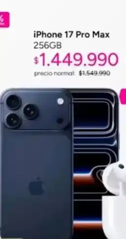 Ripley Iphone 17 pro max 256gb titanio blu oferta