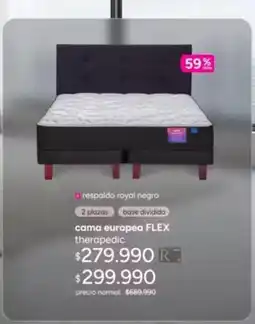 Ripley Royal - cama europea flex therapedic oferta