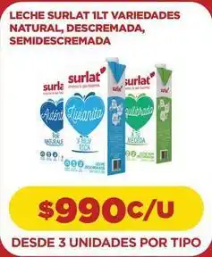 Comercial Castro Surlat - leche 1lt variedades natural, descremada, semidescremada oferta