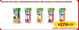 Comercial Castro Vivo - nectar variedades durazno, pina, naranja, manzana, berries oferta