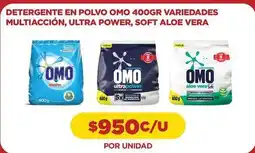 Comercial Castro Omo - detergente en polvo variedas multiacción ultra power soft aloe vera oferta