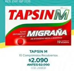Cruz Verde Tapsin - 10 comprimidos recubiertos oferta