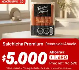 Unimarc Abuelo - salchicha premium receta del oferta