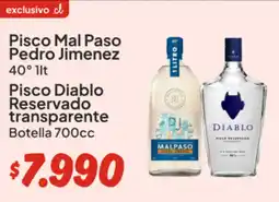 Unimarc Malpaso pisco pedro jimenez 40° oferta