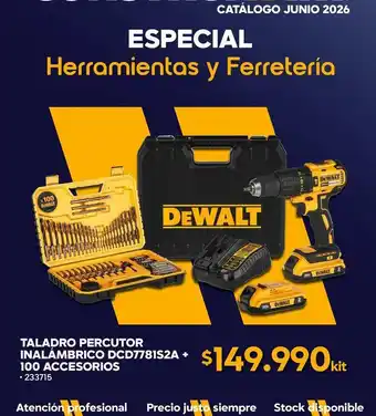 Dewalt - taladro percutor inalámbrico dcd778152a