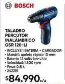 Construmart Bosch - taladro percutor inalámbrico gsr 120-li oferta