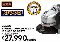 Construmart Black & decker - combo esmeril angular 4 1/2 + 10 disco de corte oferta