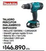 Construmart Makita - taladro percutor inalámbrico dhp453x10 oferta