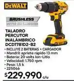 Construmart Dewalt - taladro percutor inalámbrico dcd7781d2-b2 oferta