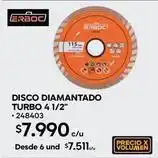 Construmart Disco diamantado turbo 4 1/2 oferta