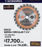 Construmart Disco sierra circular 71/4 oferta