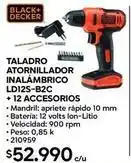 Construmart Black & decker - taladro atornillador inalámbrico ld12s-b2c + 12 accesorios oferta