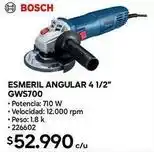 Construmart Bosch - angular 4 1/2 gws700 oferta