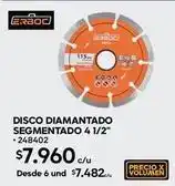 Construmart Disco diamantado segmentado 4 1/2 oferta