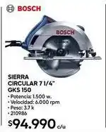 Construmart Bosch - sierra circular 7 1/4 gks 150 oferta