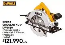 Construmart Dewalt - circular 7 1/4 dwe560 oferta