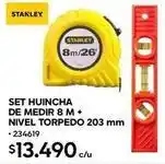Construmart Stanley - set huinca de medir 8 m + nivel torpedo 203 mm oferta