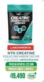Cruz Verde Club - ntg creatine polvo sin sabor oferta