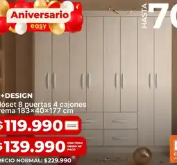 Easy 6set 8 puertas 4 cajones ema 183x40x177 cm oferta