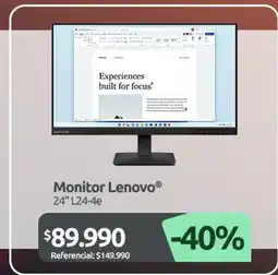 PC Factory Lenovo - monitor oferta