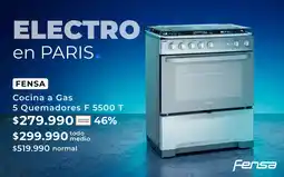 Paris Fensa cocina a gas 5 quemadores F 5500 T oferta