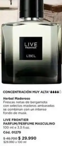 L'Bel Live frontier parfum/perfume masculino oferta