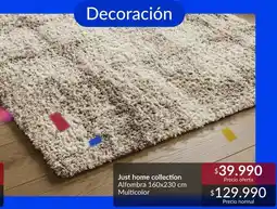 Constructor Sodimac Just home collection alfombra 160x220 cm multicolor oferta
