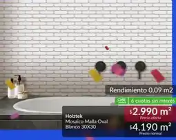 Constructor Sodimac Holztek - mosaico malla oval blanco oferta